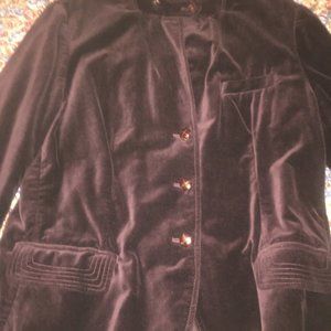 J crew Factory Deep Plum Velvet Jacket size XL